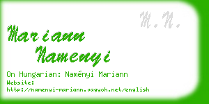 mariann namenyi business card